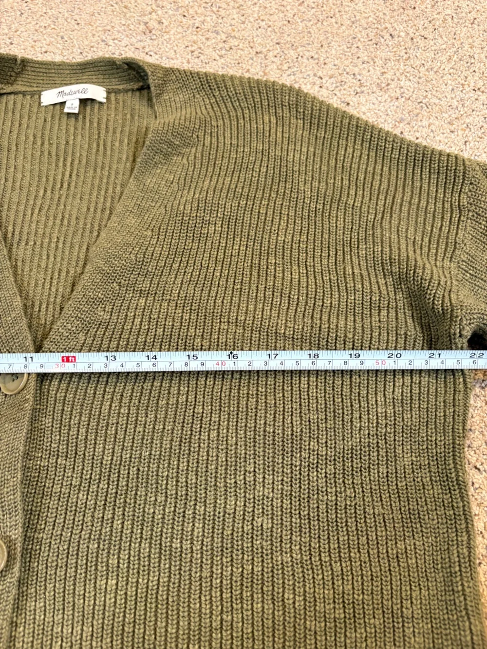 Olive Green V-Neck Button-Front Women's Sweater Cottagecore Fall Nature